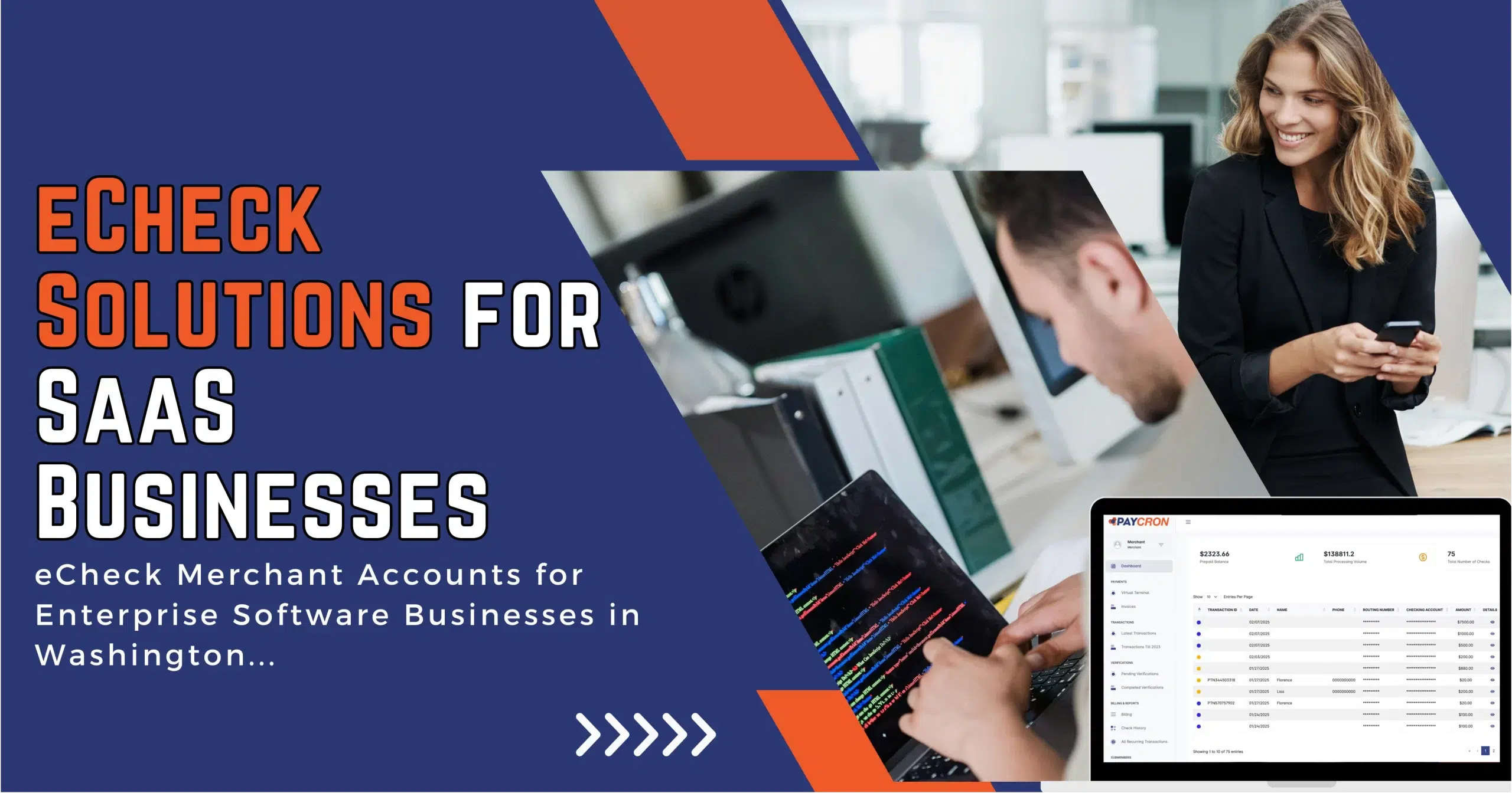 eCheck Merchant Account for Enterprise Software Businesses in Washington